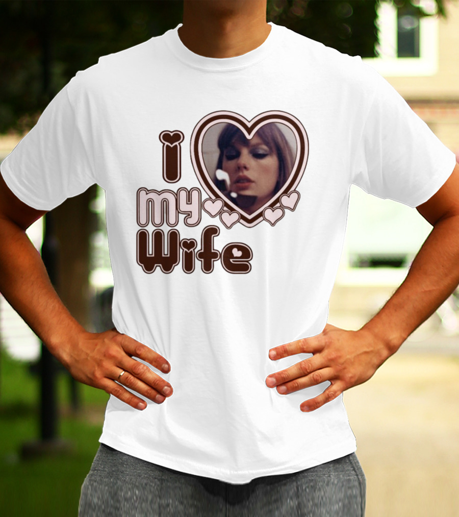 I Love My Wife Taylor Swift Heart Photo T-Shirt
