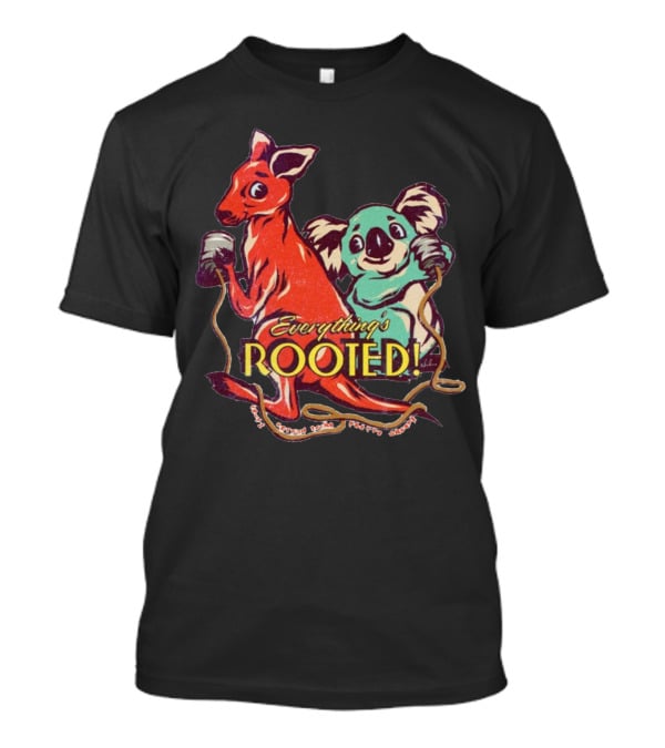 Everything's Rooted Kangaroo And Koala Play With Cords T-Shirt