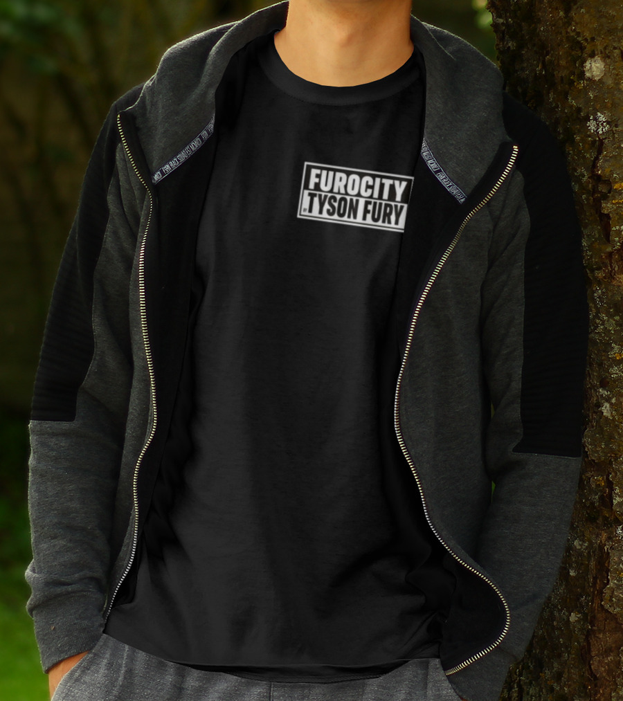 Furocity Tyson Fury Black And White Block Lettering T-Shirt