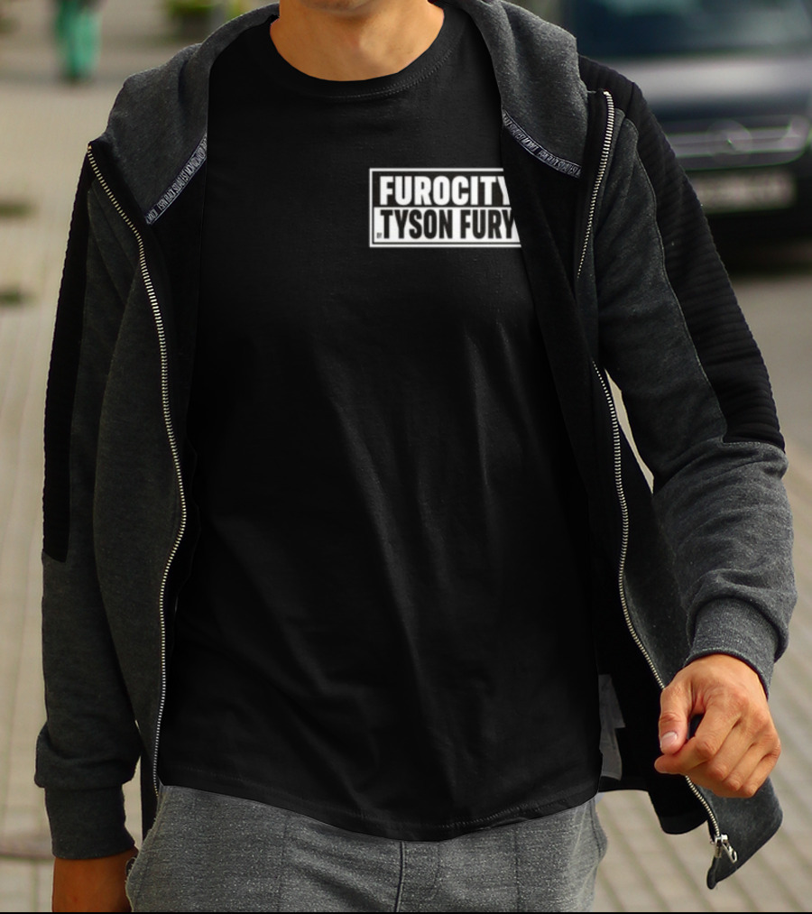 Furocity Tyson Fury Black And White Block Lettering T-Shirt