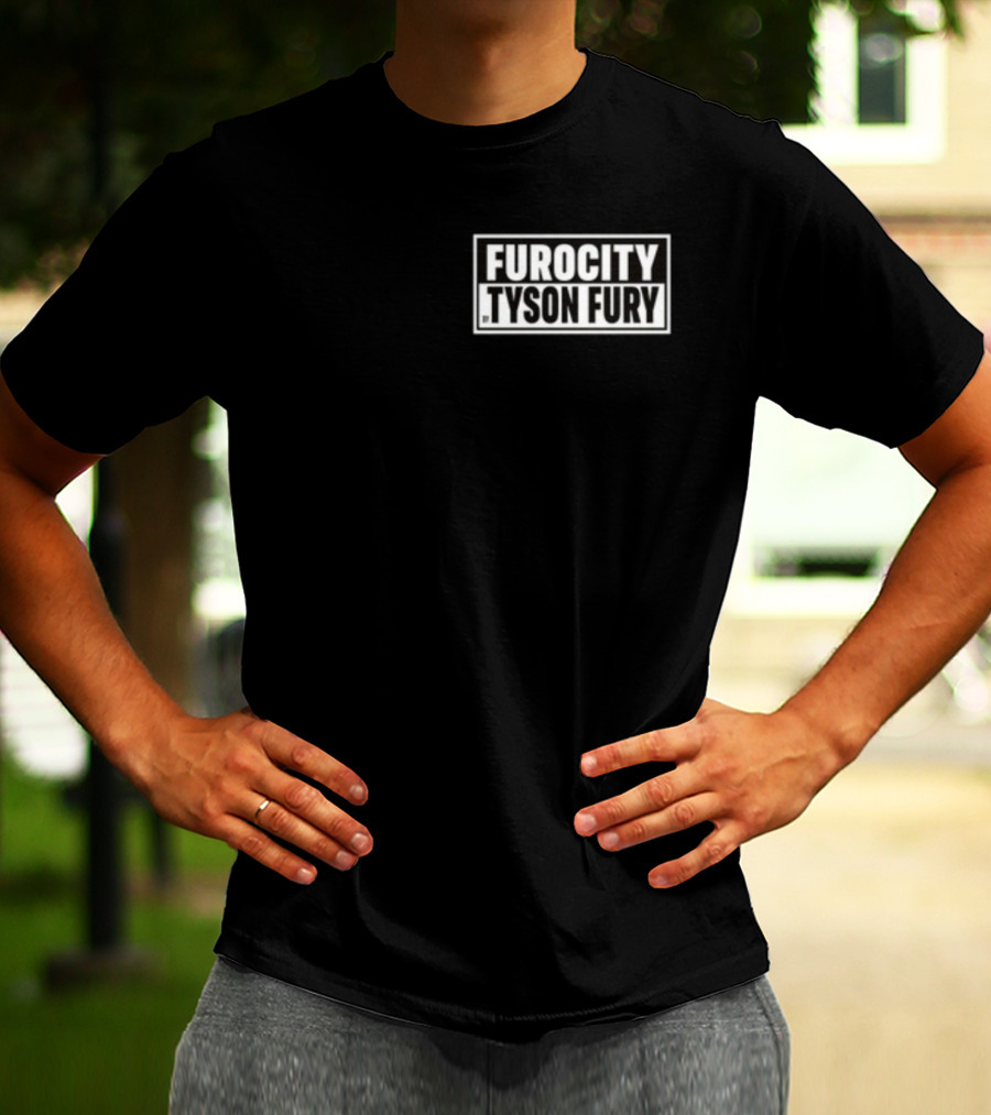 Furocity Tyson Fury Black And White Block Lettering T-Shirt