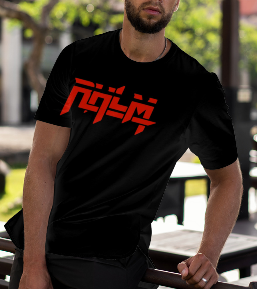 Rhlm Cyberpunk Red Futuristic Typography T-Shirt