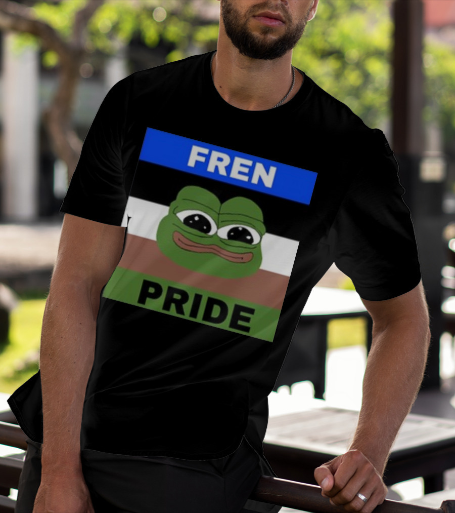 Fren Pride Pepe Flag Image T-Shirt