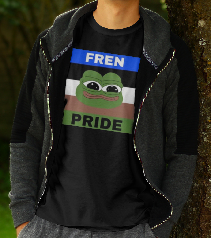 Fren Pride Pepe Flag Image T-Shirt