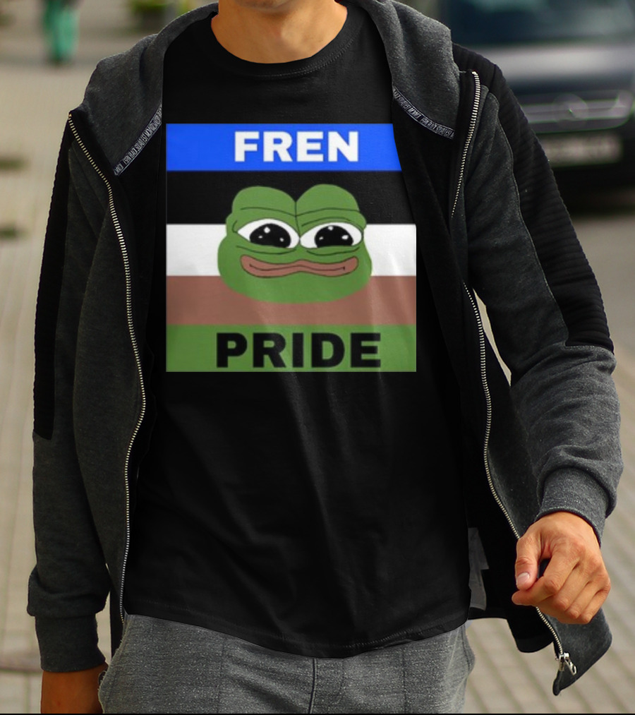 Fren Pride Pepe Flag Image T-Shirt