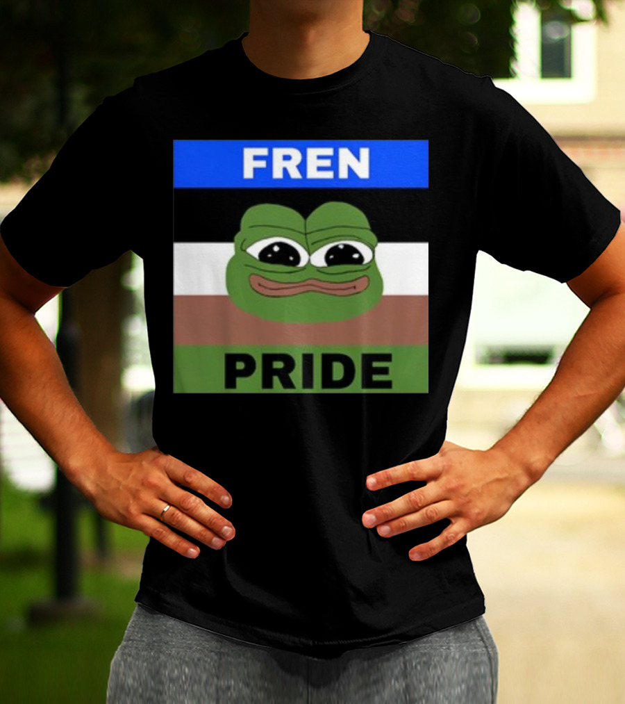 Fren Pride Pepe Flag Image T-Shirt