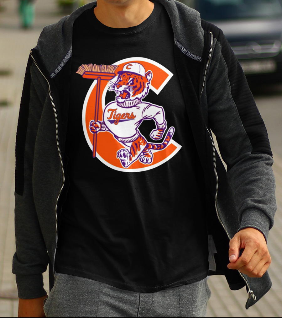 Austin Pendergist Tigers C Letter Mascot With Broom T-Shirt