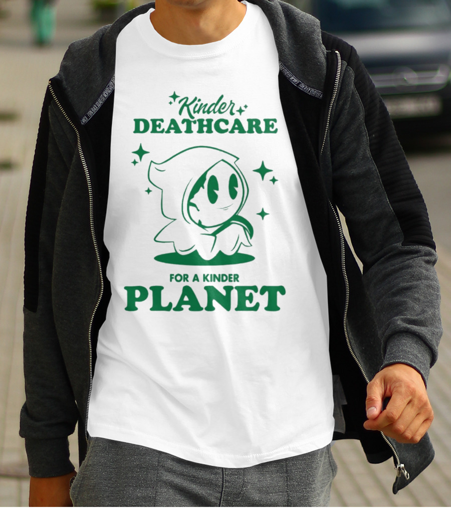 Kinder Deathcare For A Kinder Planet Hoodie Character With Stars T-Shirt