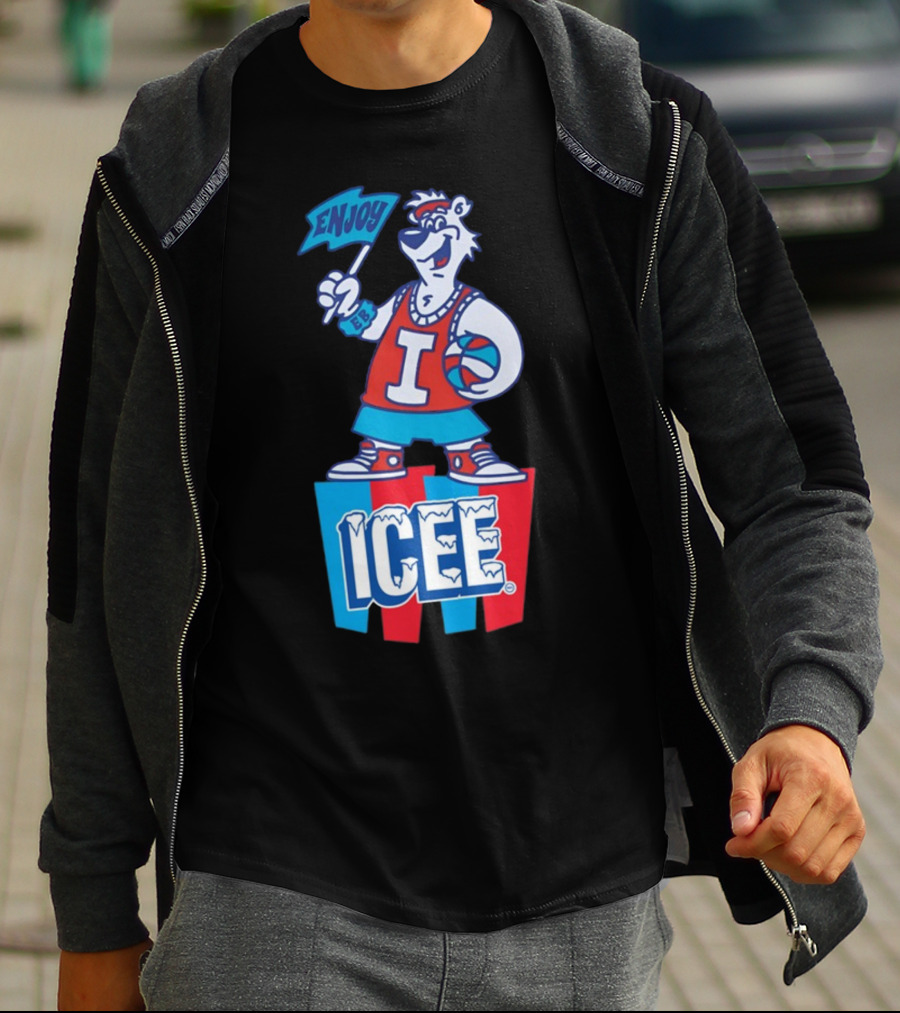 Enjoy Icee Basketball Bear Iconic Frozen Drink Fun T-Shirt