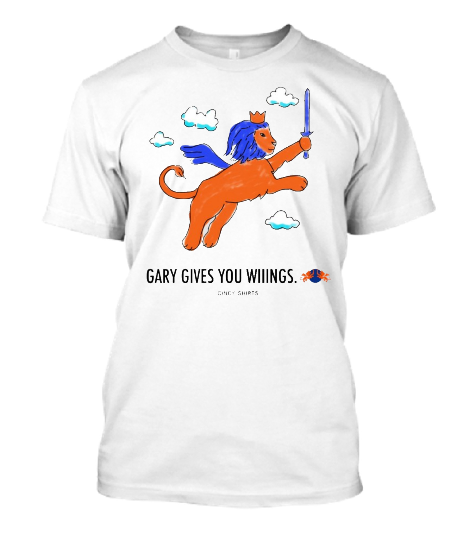 Gary Gives You Wings Flying Lion Sword Clouds Cincy T-Shirt