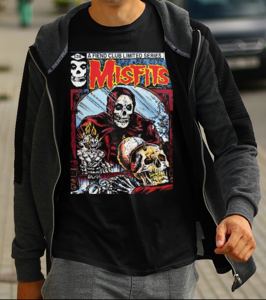 Misfits A Fiend Club Limited Series Skull And Skeleton Reflection T-Shirt