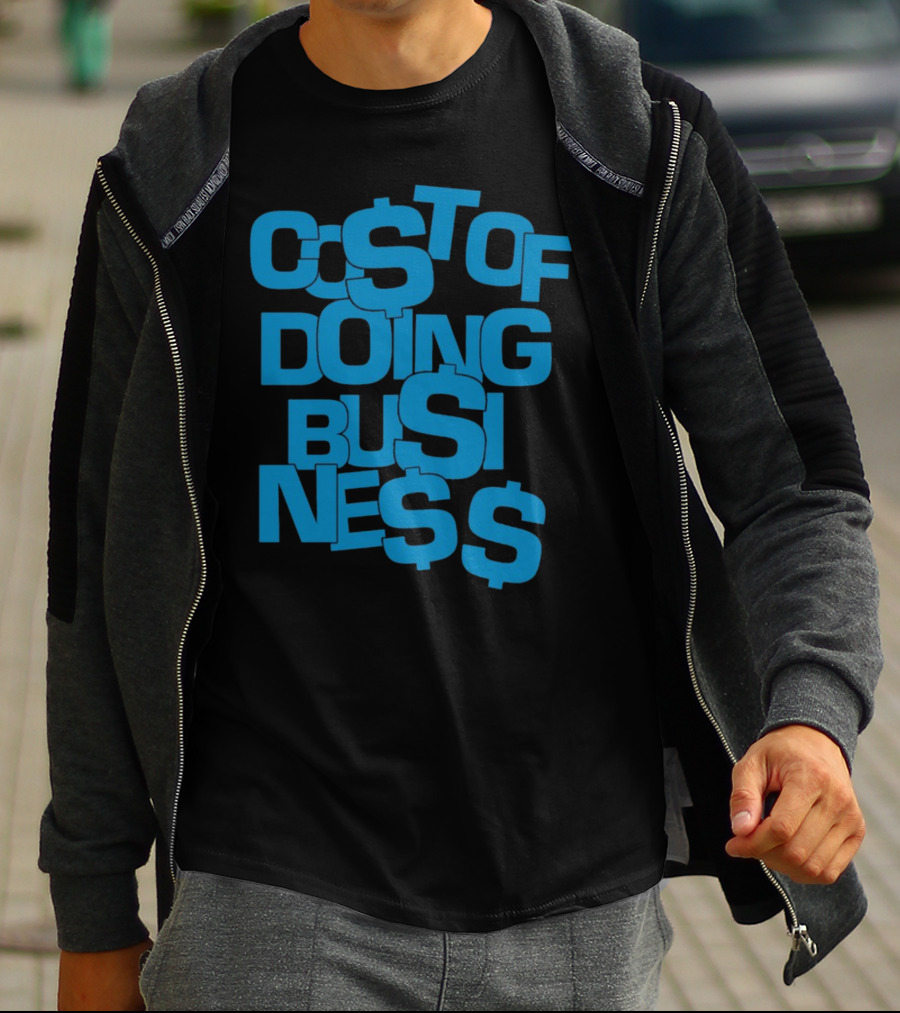 Co$t Of Doing Bu$ine$$ Bold Blue Stack T-Shirt
