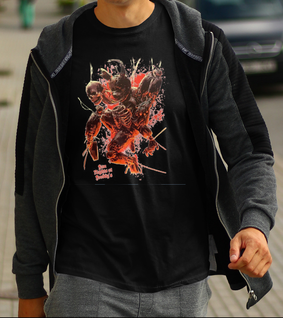 Five Nights At Freddy's Creepy Skeleton Characters T-Shirt