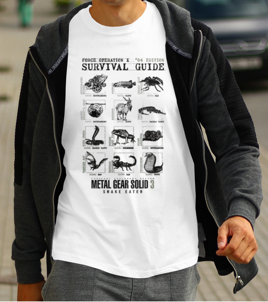 Metal Gear Solid 3 Snake Eater Survival Guide Force Operation X 64 Edition T-Shirt