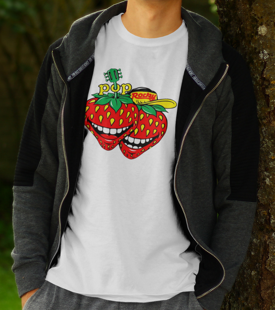 Pop Rocky Strawberry Guitar Grin T-Shirt