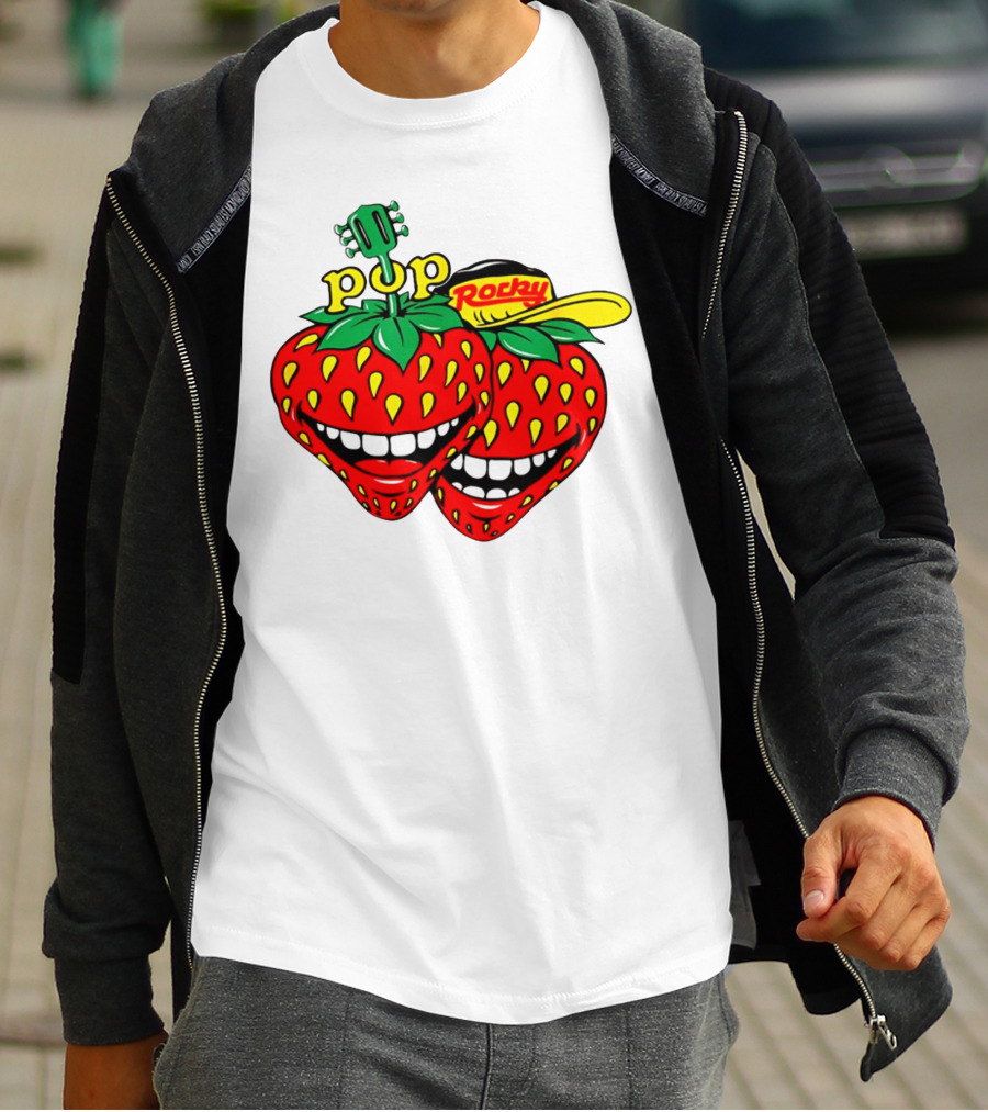 Pop Rocky Strawberry Guitar Grin T-Shirt