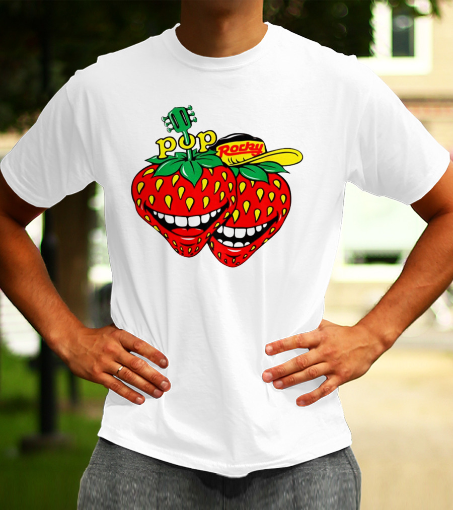 Pop Rocky Strawberry Guitar Grin T-Shirt