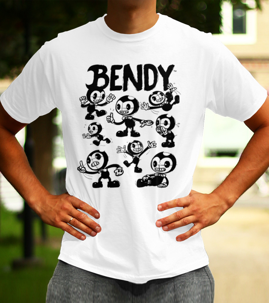 Bendy Playful Cartoon Character Poses T-Shirt