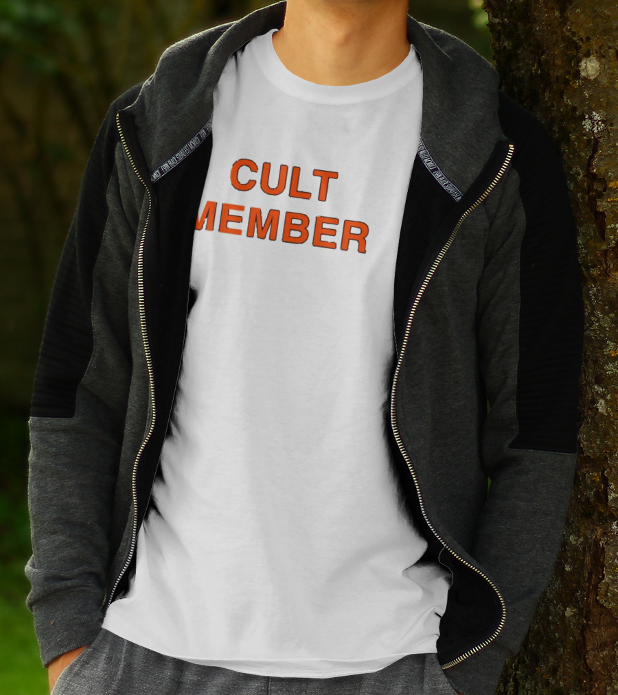 Cult Member Text In Bold Orange T-Shirt