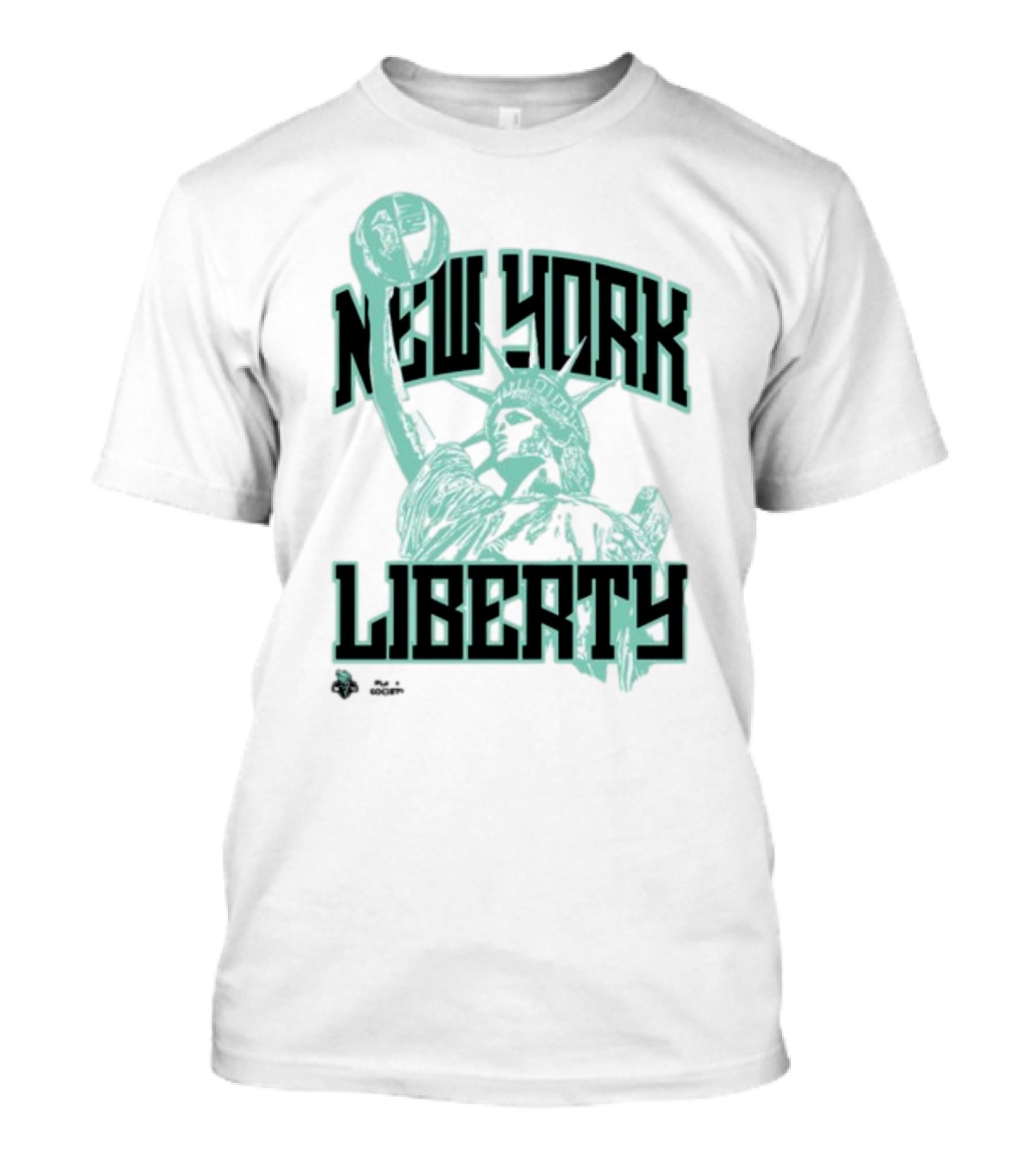 New York Liberty Playa Society Team Statue Of Liberty Basketball T-Shirt