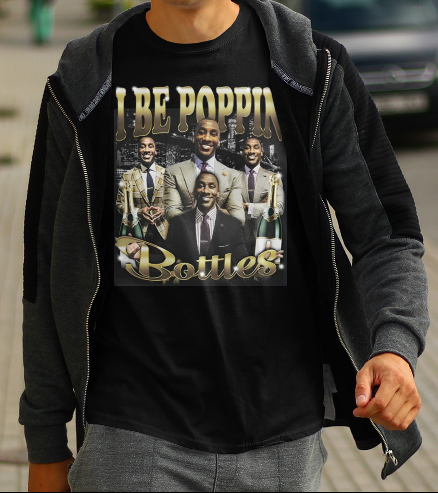 I Be Poppin Bottles Memeabletees Multiple Suited Figures With Champagne T-Shirt