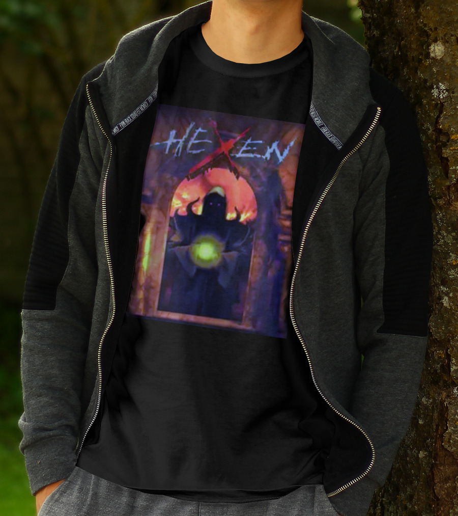 Hexen Mysterious Hooded Figure With Glowing Orb T-Shirt