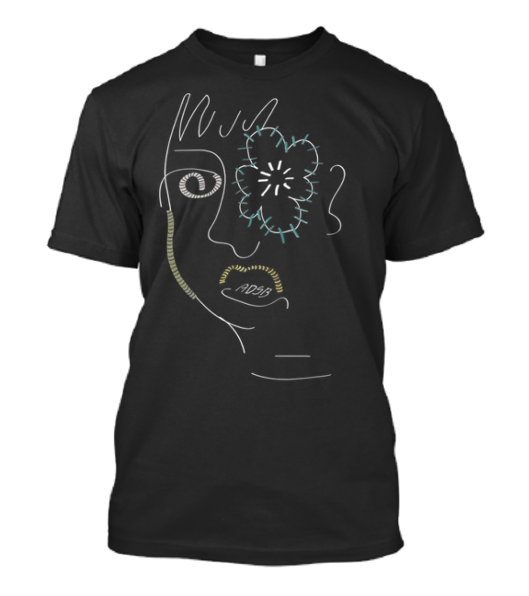 Andersson Bell ADSB Line Art Portrait With Flower Eye T-Shirt