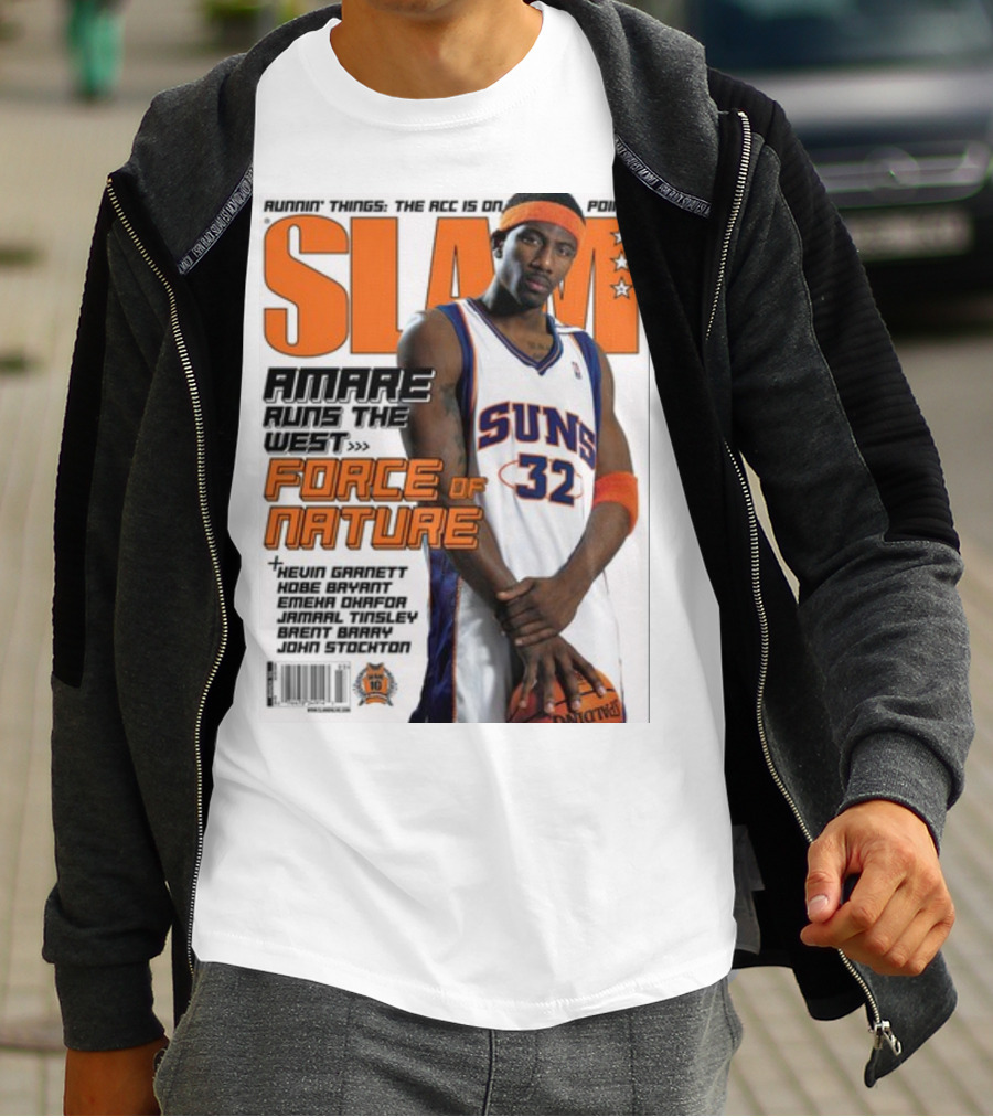 SLAM Amare Runs The West Force Of Nature Suns Basketball Star T-Shirt