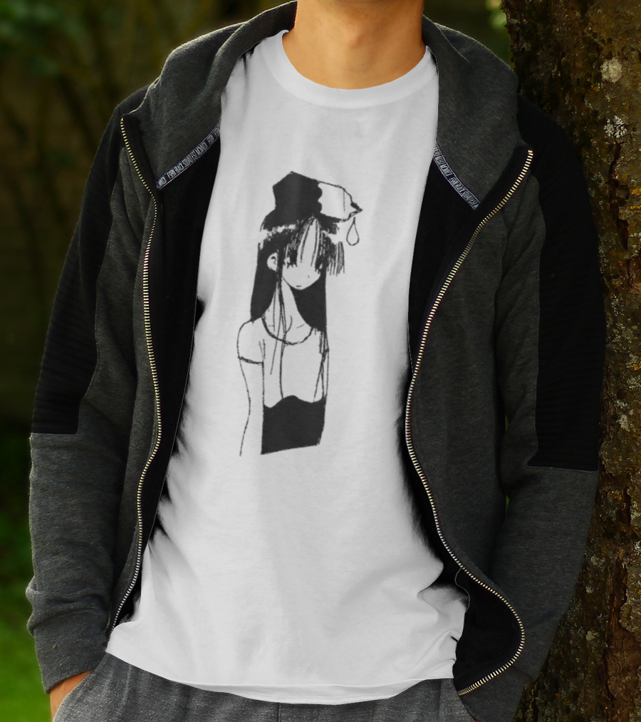 Milk Head Girl Anime Manga Style Oversized T-Shirt