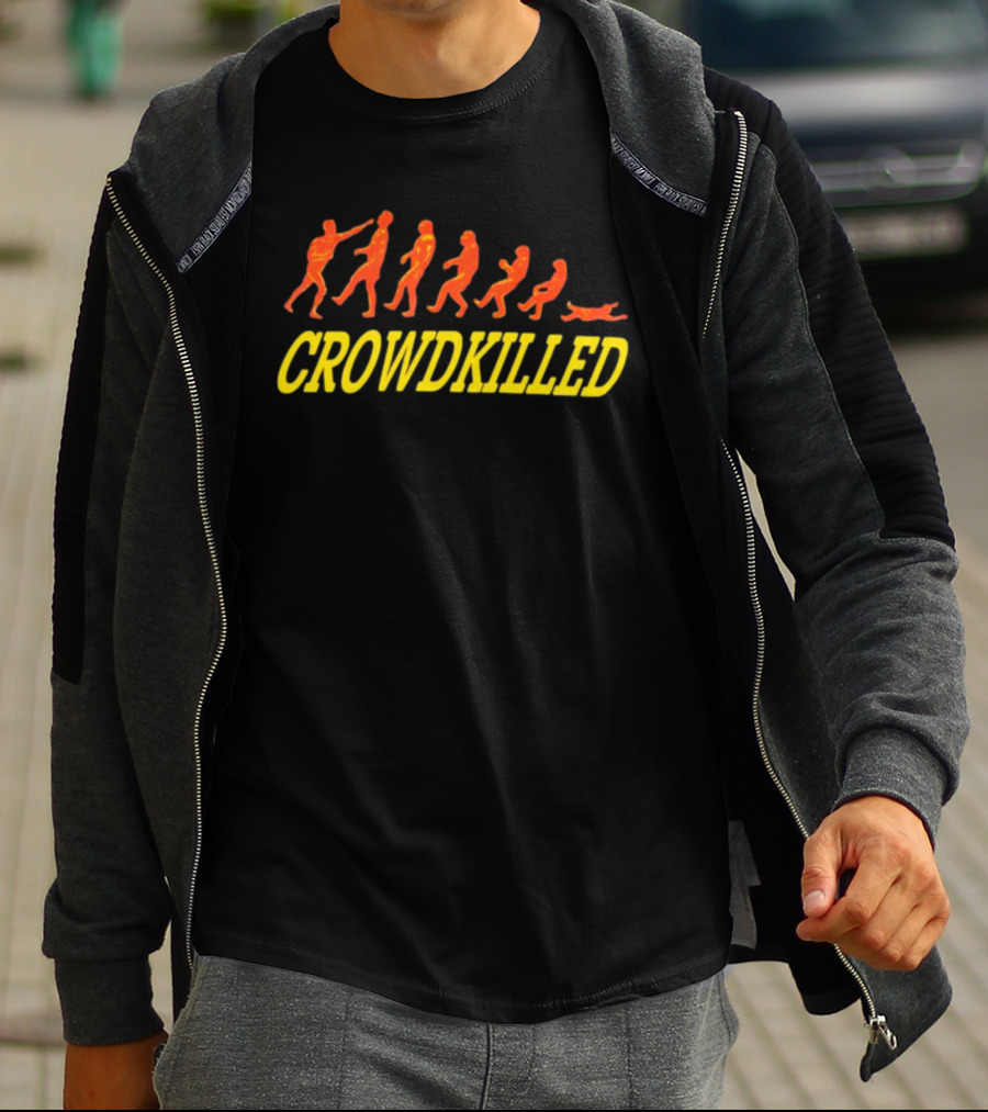 Crowdkilled Evolution Parody With Falling Figures T-Shirt