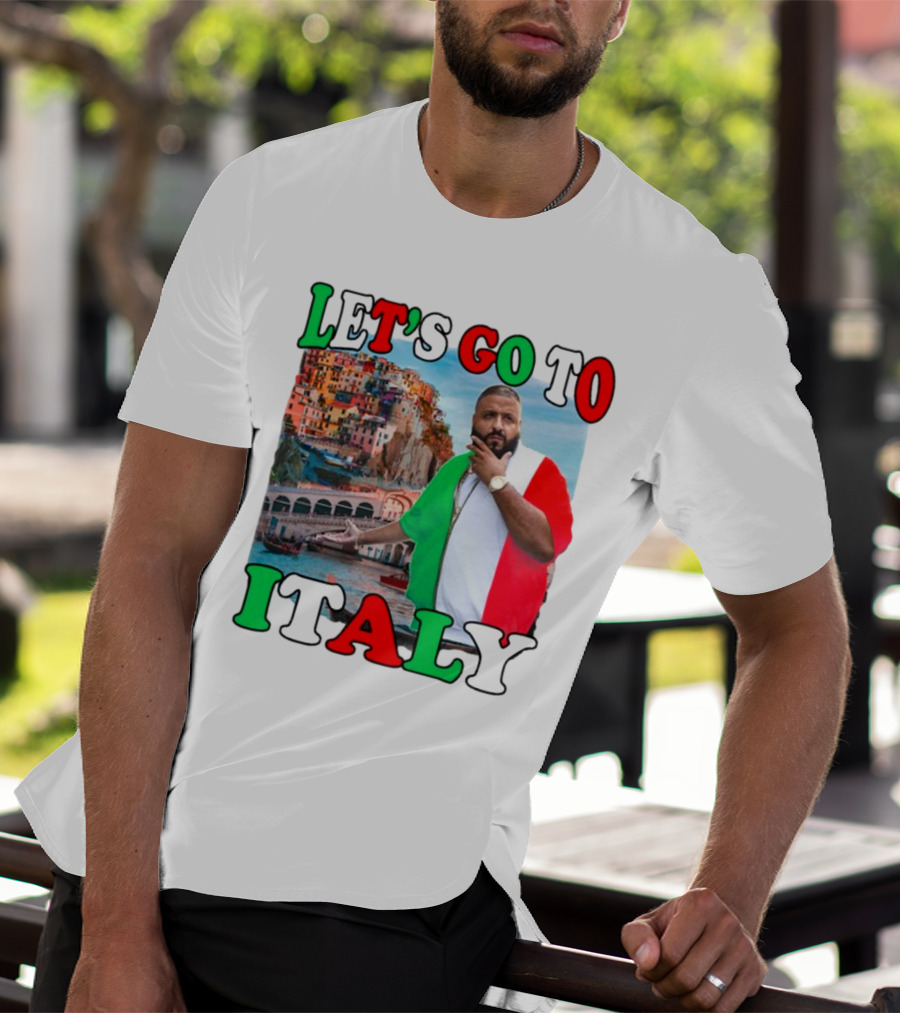 Funnyahhtees Let’s Go To Italy Dj Khaled Colorful Coastal Adventure T-Shirt