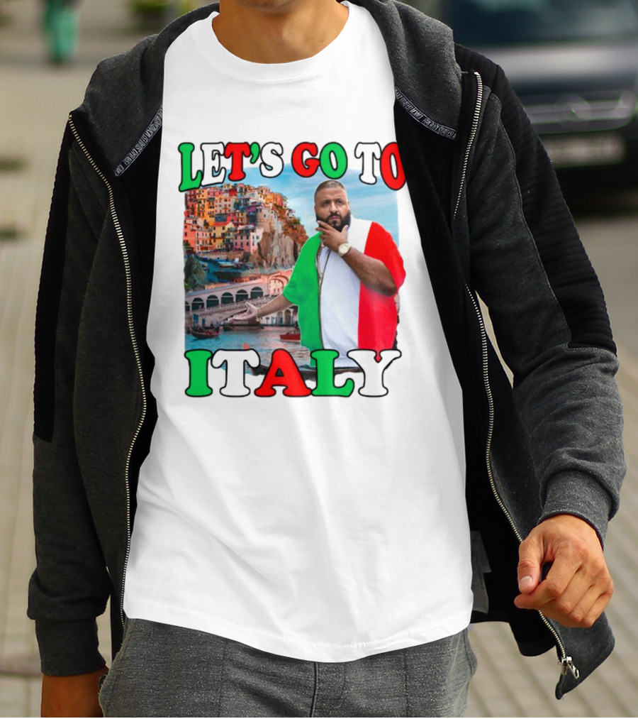 Funnyahhtees Let’s Go To Italy Dj Khaled Colorful Coastal Adventure T-Shirt