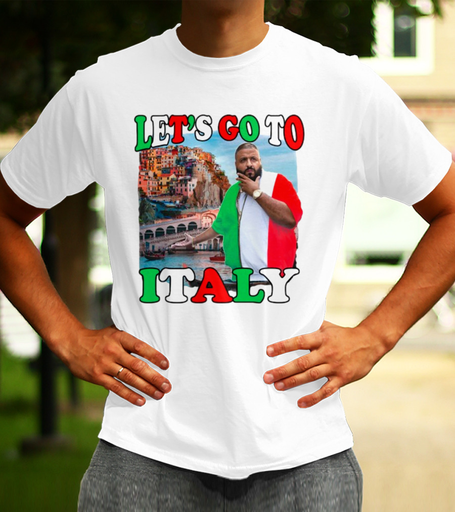 Funnyahhtees Let’s Go To Italy Dj Khaled Colorful Coastal Adventure T-Shirt