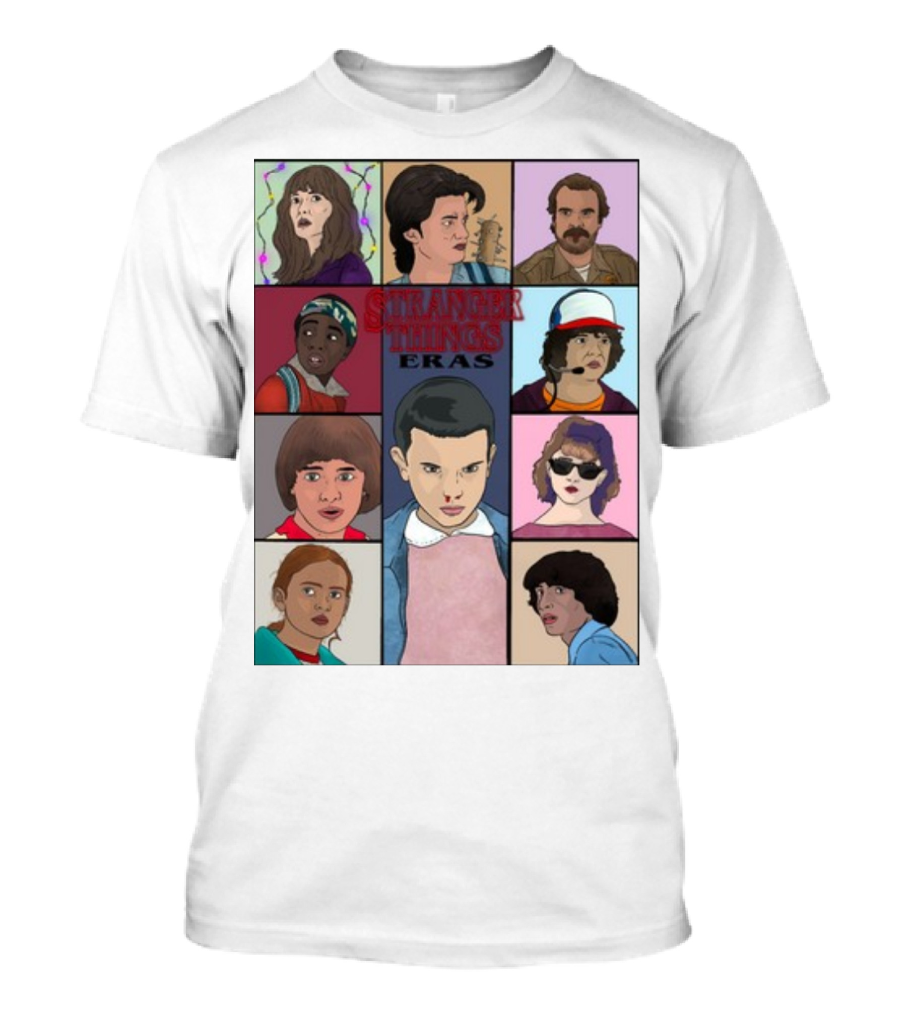 Stranger Things Eras Character Collage T-Shirt