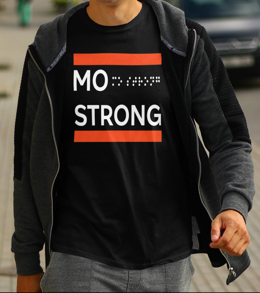 MO STRONG Braille Text T-Shirt