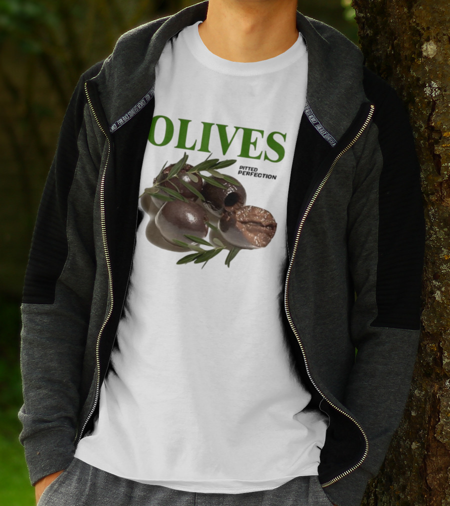 Olives Pitted Perfection Middleclassfancy Perfect In A Drink On A Plate T-Shirt