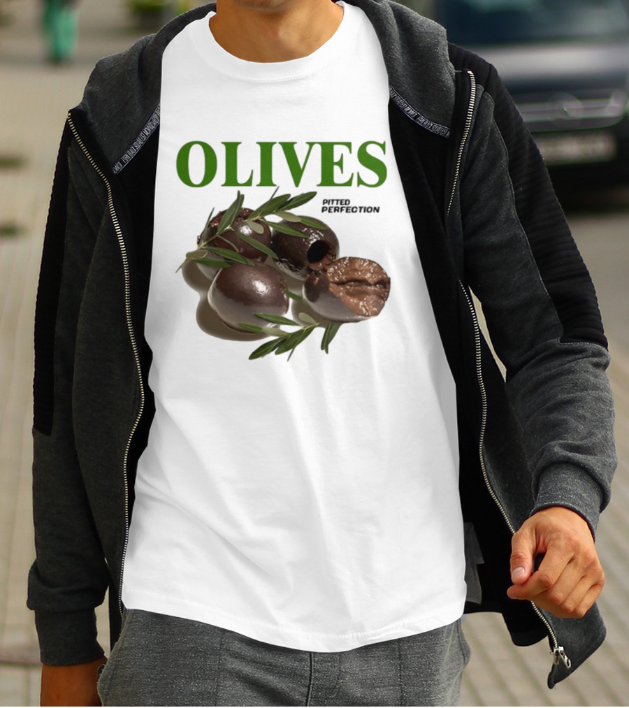 Olives Pitted Perfection Middleclassfancy Perfect In A Drink On A Plate T-Shirt