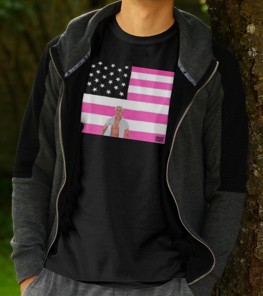 Ryan Gosling Pink Ish Tape American Flag Stars Explicit Content T-Shirt