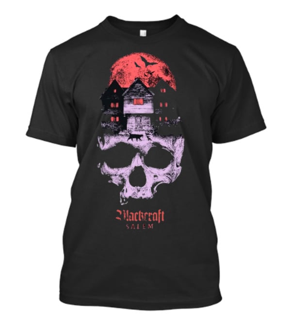 Blackcraft Salem Witch House Skull Moon Ravens T-Shirt