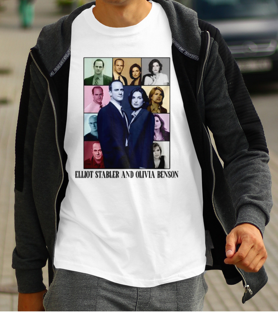 Elliot Stabler And Olivia Benson Collage Eras T-Shirt