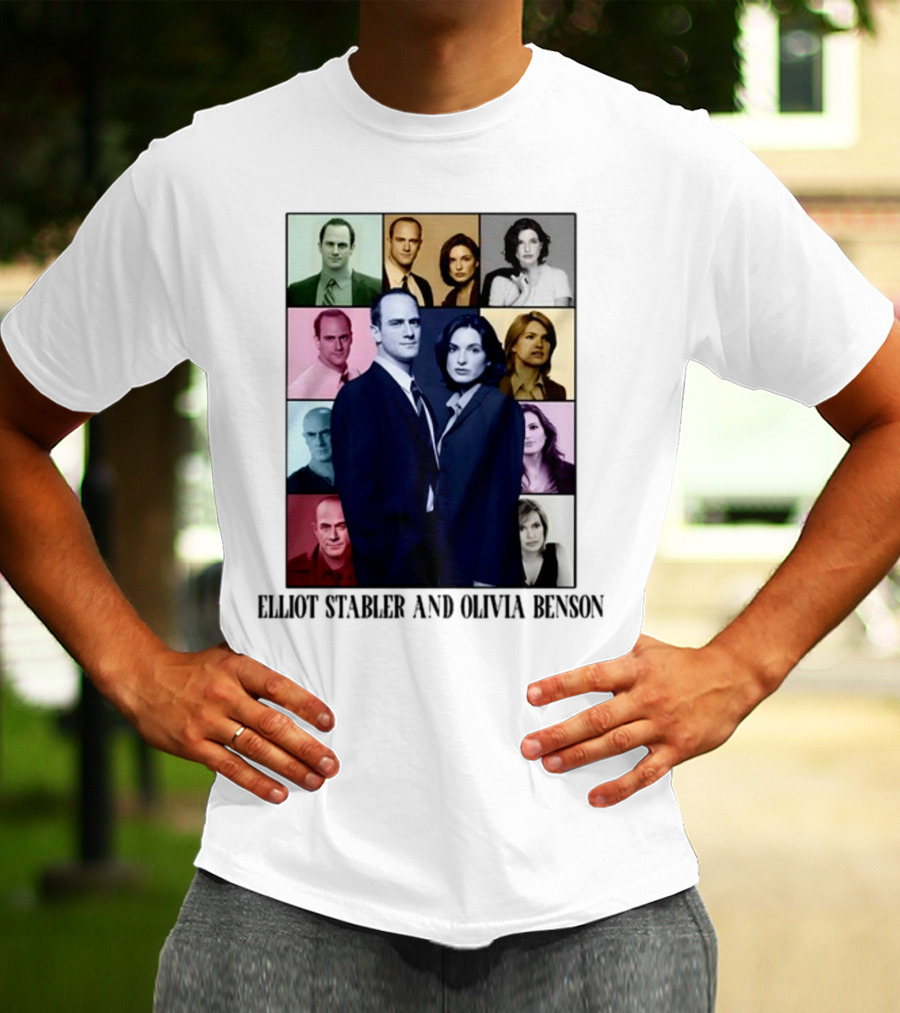 Elliot Stabler And Olivia Benson Collage Eras T-Shirt