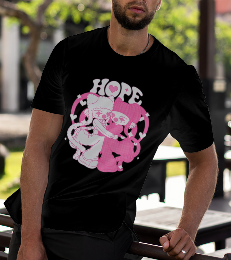 Lizigrace Hope Pink Hearts Embrace T-Shirt