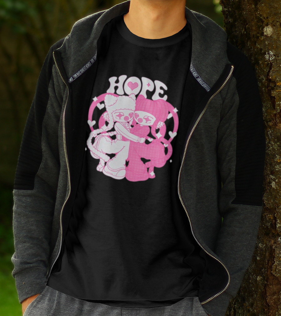 Lizigrace Hope Pink Hearts Embrace T-Shirt