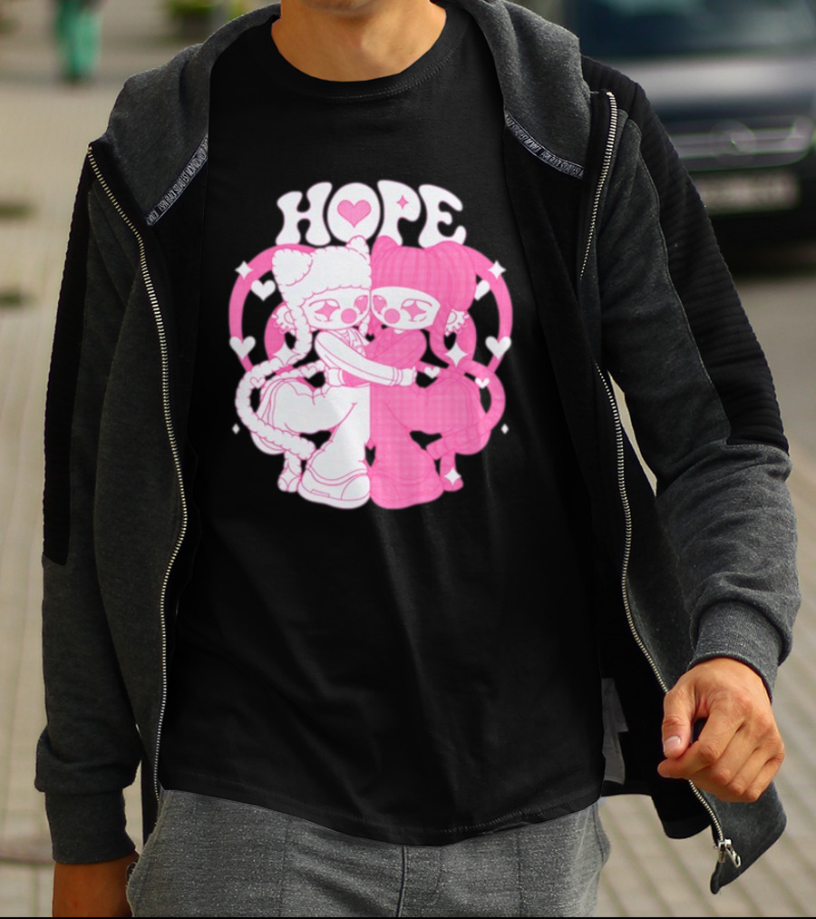 Lizigrace Hope Pink Hearts Embrace T-Shirt