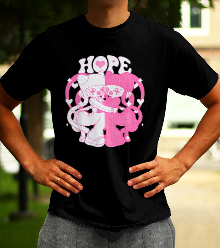Lizigrace Hope Pink Hearts Embrace T-Shirt
