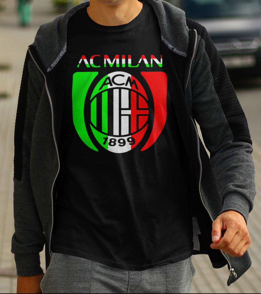 AC Milan ACM 1899 Logo Italy Flag T-Shirt