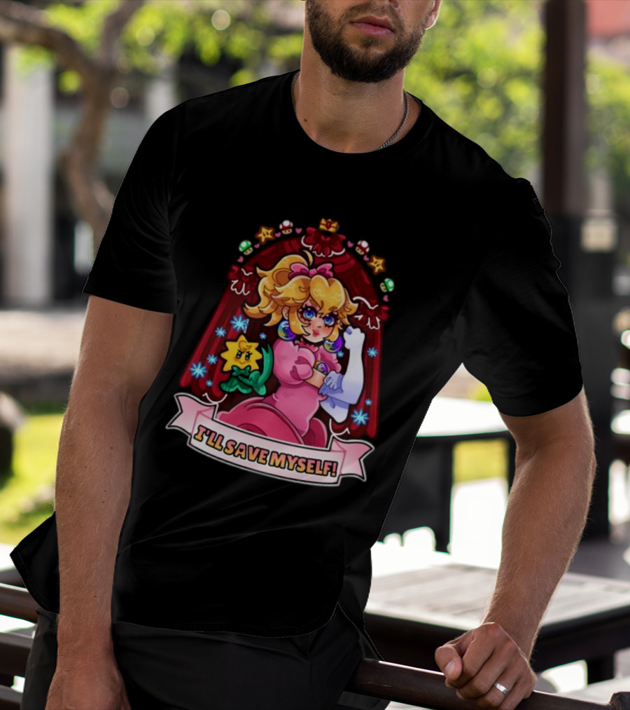 Jamealipuff I'll Save Myself Princess Parody With Flowers And Stars T-Shirt
