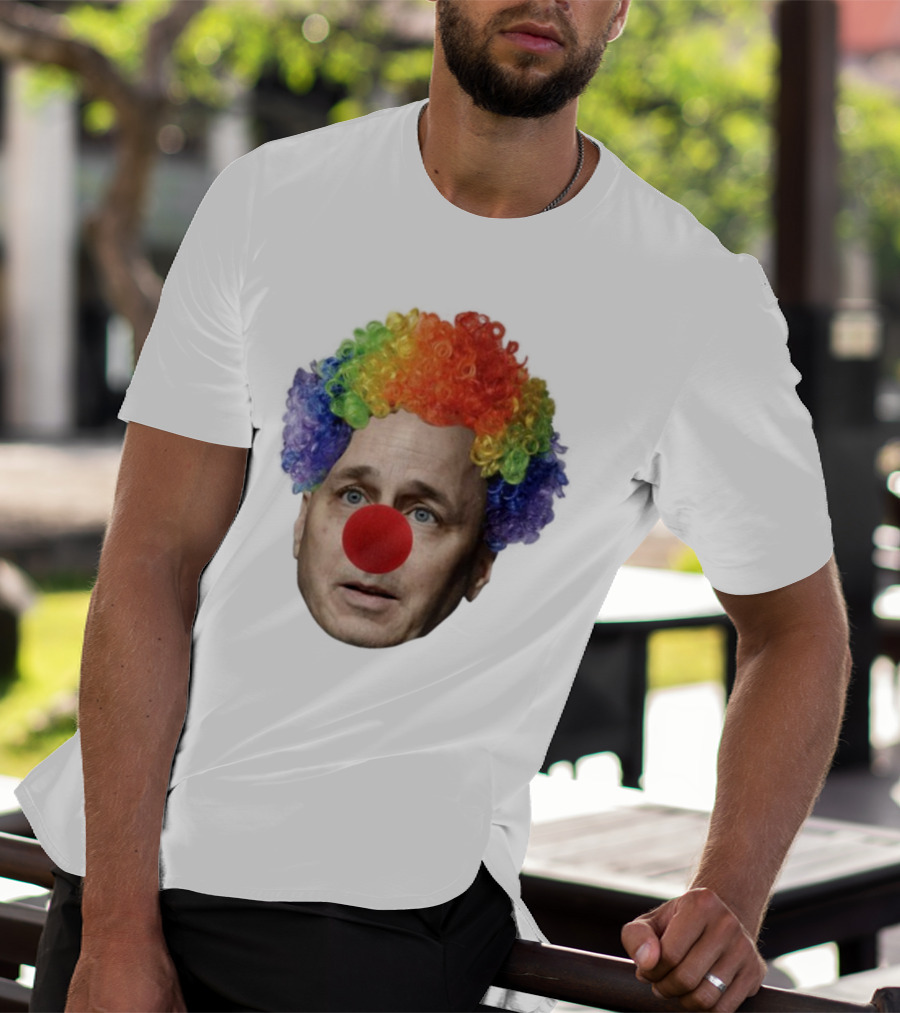 Burdenburner Brian Clownman Rainbow Wig Red Nose Face T-Shirt