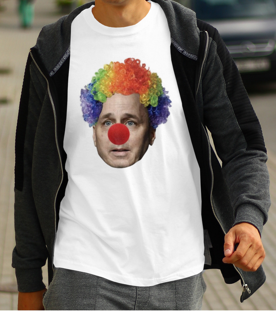 Burdenburner Brian Clownman Rainbow Wig Red Nose Face T-Shirt