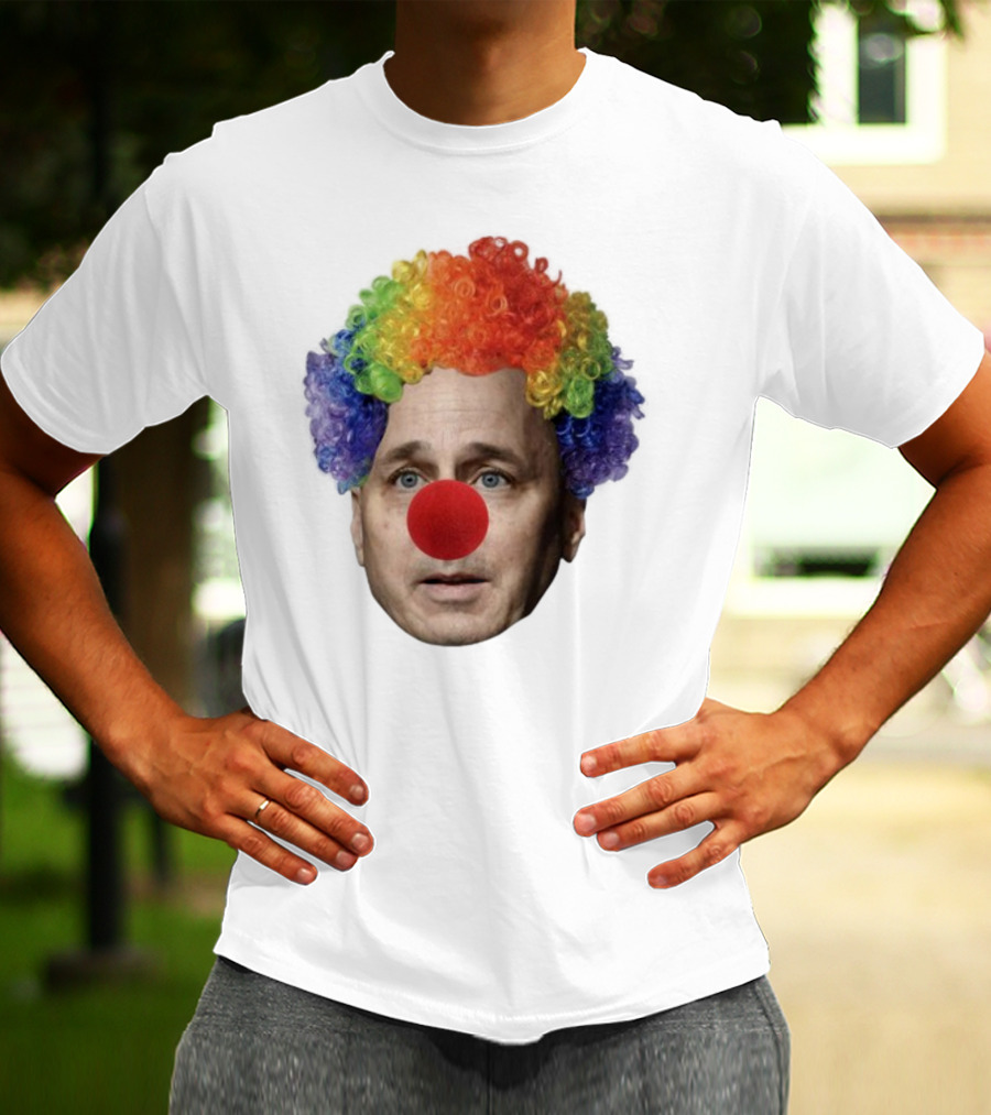 Burdenburner Brian Clownman Rainbow Wig Red Nose Face T-Shirt